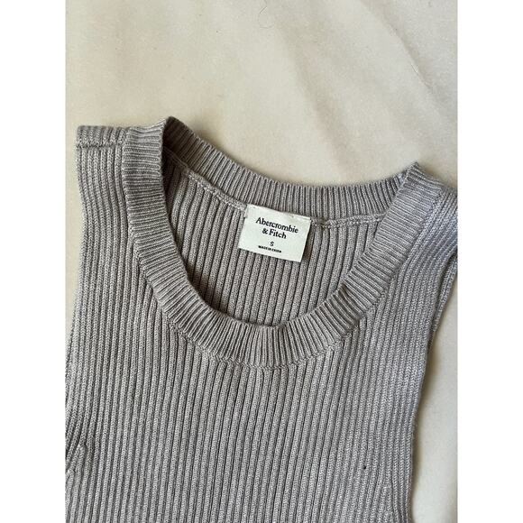 Abercrombie & Fitch AF Tauple Ribbed High Neck Sleeveless Sweater S - Picture 4 of 5